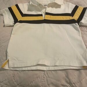 Gymboree White Polo with Yellow and Black Stripes